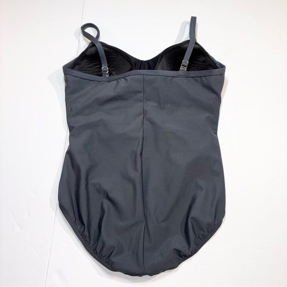 Miraclesuit Ruched One Piece Swimsuit Gray Size 16 - Picture 3 of 9